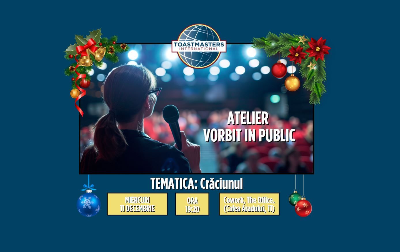 Întâlnire de vorbit în public - Tematică: Crăciun - Timișoara Toastmasters
