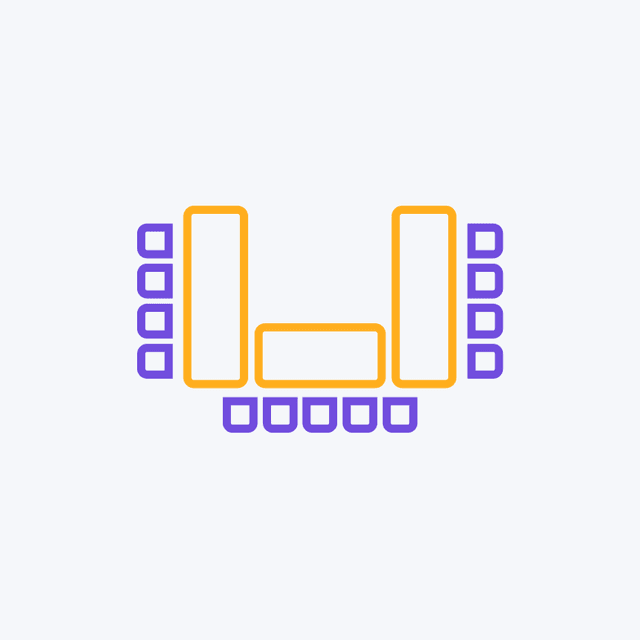 cowork U shape seating arrangement 20 seats