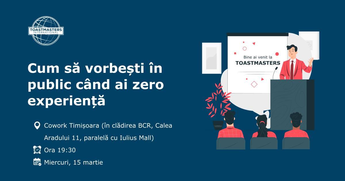 Întâlnire Gratuită de Vorbit în Public - Timișoara Toastmasters